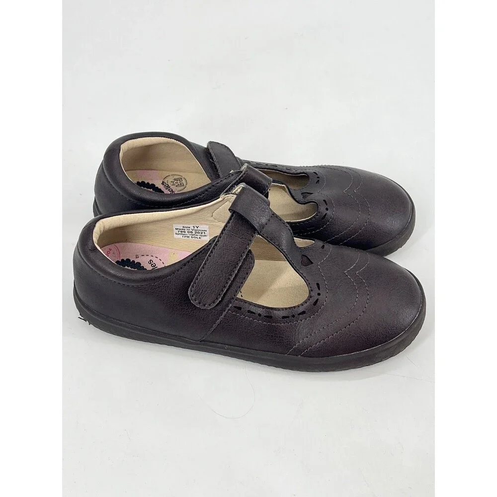 Livie & Luca AMICA T-Strap Mary Jane Brown Size 1Y EcoBreathe